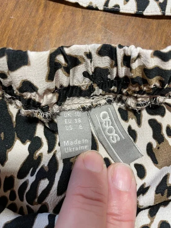 ASOS Leopard Print Satin Tank Shorts Pajama Set Leopard Cheetah Animal Print 6 - Picture 4 of 9